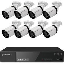 Tantos ✔ Комплект видеонаблюдения на 8 IP камер Tantos TSr-NV08154 + TSi-Pe50FP, 5Мп