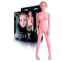 Надувная секс-кукла с реалистичной головой и конечностями телесный