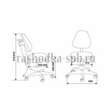 Кресло детское KD-2 Gray 12-49 (серый пластик, светлая клетка, ткань 12-49)