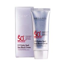 Крем для лица с экстрактом улитки и защитным фактором SPF50+ PA+++ UV White Cospharm Organia Perfect Snail Sun Block Cream 50мл