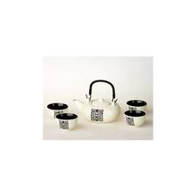Подарочный набор Чаепитие в храме дождя (чайник 350 мл, 6 чашек 110 мл., подставка-подогреватель, 6 свечек, кисточка-ёршик)