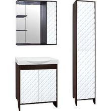 Тумба с раковиной Style Line Агат 76 белая, венге