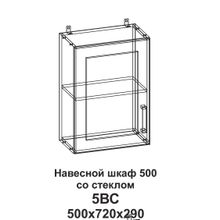 ТЭКС 5ВС Шкаф навесной 500 со стеклом Танго ID - 302002