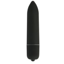 Чёрная удлинённая вибропуля Power Bullet Black - 8,3 см. Черный