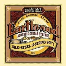 P02051 Earthwood Silk & Steel Soft Струны для акустической 12-ст. гитары,сталь+шелк 9-46, Ernie Ball