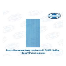 Плитка Шахтинская Анжер голубая низ 02 0,0006 20х40см 1,6м.кв 20 шт уп