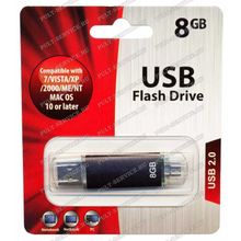 Флешка 8 Gb FDP555 с разъемом USB  и microUSB Black