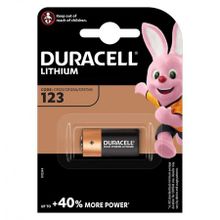 Батарейка CR 123 Duracell Lithium UM3, 1 шт, блистер