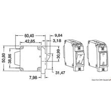 Osculati Flush mount lever switch vertical mounting 50 A, 14.739.50