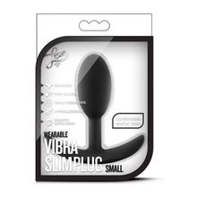 Blush Novelties Черная анальная пробка Wearable Vibra Slim Plug Small - 8,9 см.