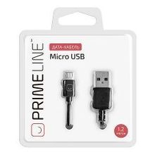 Кабель Prime Line, USB - micro USB, 1.2 м, черный