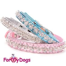 Ошейник для собак ForMyDogs Сердца, голубой FMDN13016-2013 B