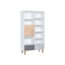 Стеллаж книжный широкий с 2 ящиками и одной дверкой