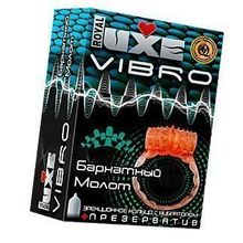 Виброкольцо Бархатный молот + презерватив Luxe Vibro 1 шт