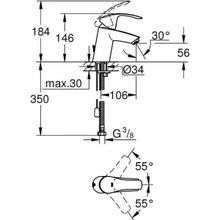 Смеситель Grohe Eurosmart New для раковины, 33188002