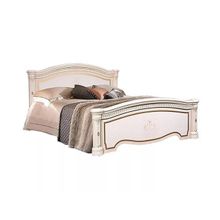 Ярцево Кровать 2-х спальная 1,6м без лежака, 2 спинки - шелкография Карина-3 К3КР-1(1) бежевый ID - 307724