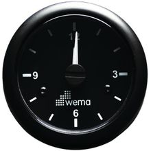 Wema Кварцевые часы чёрные Wema IMCR-BB 12 24 В 52 мм