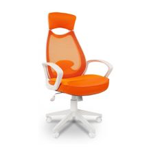 Кресло для руководителя Chairman 840 оранжевый белый