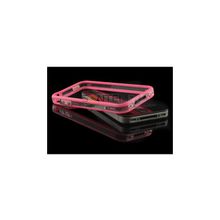 Бампер Яблоко для iPhone 4 прозрачный розовый