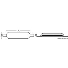 Osculati Oval anode w insert 300x80x40 mm, 43.907.07