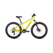 24" FORWARD Bizon Mini 2019 (7 ск, алюм, аморт вилка, механ диск, Tourney RD-TY300)(рама 13", желтый)