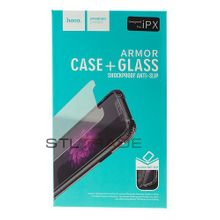 Силикон HOCO Armor series tempered glass set + стекло для iPhone X прозрачный