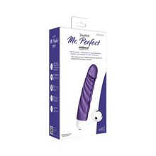 Фиолетовый вибратор с ребрышками Mr.Perfect Intense - 15,2 см. Фиолетовый