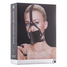 Чёрный кожаный кляп Leather Mouth Gag (70883)