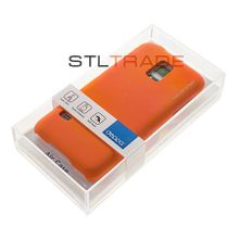 G800 S5 mini Samsung Galaxy Накладка Air Case + защитная пленка, оранжевая, Deppa