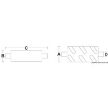 Osculati Horizontal silencer 90 mm, 51.377.01