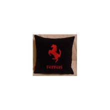  Подушка Ferrari черная вышивка красная