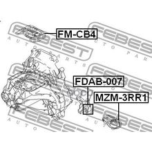 Сайлентблок Коробки Передач | Зад | Ford Focus Cb4 2008-2011 [Eu] Febest арт. FDAB007