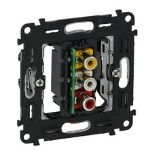 Legrand Розетка аудио видео устройства Legrand Valena Мех In Matic с 3 разьемами RCA 753075 ID - 102434