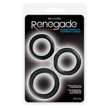 Набор из 3 чёрных эрекционных колец Renegade Diversity Rings Black (66442)