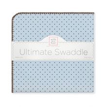 SwaddleDesigns Brown Polka Dots пастельно-голубая