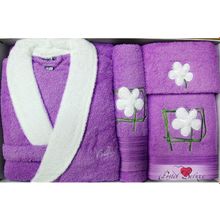 Valentini Халат Набор Халат и Полотенце Flower 2 Цвет: Фиолетовый (S)