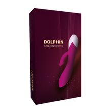 Розовый вибростимулятор Dolphin с клиторальным отростком - 19,3 см. Розовый
