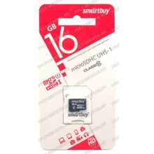 Карта памят 16 Gb SmartBuy MicroSD (Class10) с SD адаптером Compact