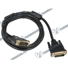 Кабель DVI-D Dual Link 5bites "APC-096-015", позолоченные контакты, с ферритовыми кольцами (1.5м) (oem) [138177]