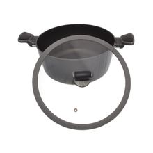 ПМ: Грандлюкс 46433 Кастрюля со стеклянной крышкой Repast Pumpkin диаметр 28 см, высота 12,5 см 6,8 л (индукция)