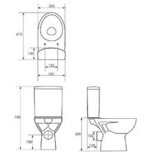 Унитаз-компакт Cersanit Parva 307 PA011 безободковый