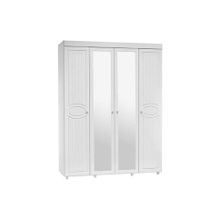 Система Мебели Шкаф 4-х дверный с 2-я зеркалами Монако МН-60 белое дерево