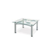Мебелик Стол журнальный Робер 2m металлик прозрачный