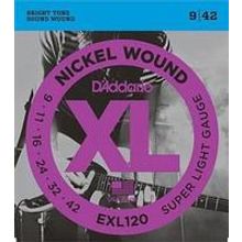 EXL120 XL NICKEL WOUND Струны для электрогитары Super Light 9-42 D`Addario