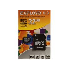 Карты памяти Exployd MicroSD 32Gb (10 класс) с адаптером SD