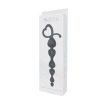 Toyz4lovers Чёрная анальная цепочка с звеньями-сердечками HEARTY ANAL WAND SILICONE - 18 см. (фиолетовый)