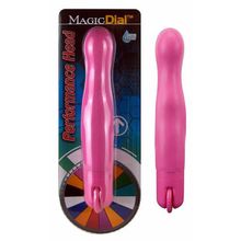 Seven Creations Розовый вибромассажёр с поворотным колёсиком Magic Dial - 19,5 см. (розовый)