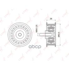 Ролик Обводной Приводного Ремня Ssangyong Actyon 2.0d 06>   Korando 2.0-2.0d 10>   Kyron 2.0d-2.7d 05>   Rexton I-Ii 2.7d 02> LYNXauto арт. PB7029