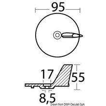 Osculati Magnesium anode for Yamaha Mariner 20 50 HP, 43.256.02