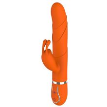 Dream Toys Оранжевый вибратор FLORAL FANTASY со стимулятором клитора - 22 см. (оранжевый)